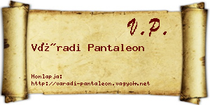 Váradi Pantaleon névjegykártya